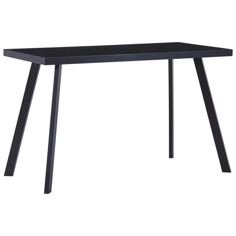 Vidaxl Jedálenský stôl, čierny 120x60x75 cm, tvrdené sklo